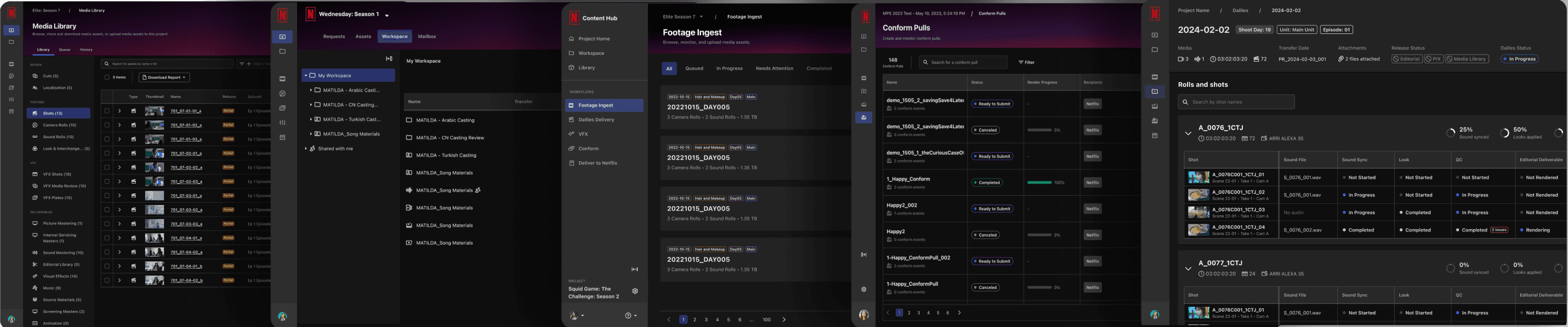 Content Hub screenshots before redesign