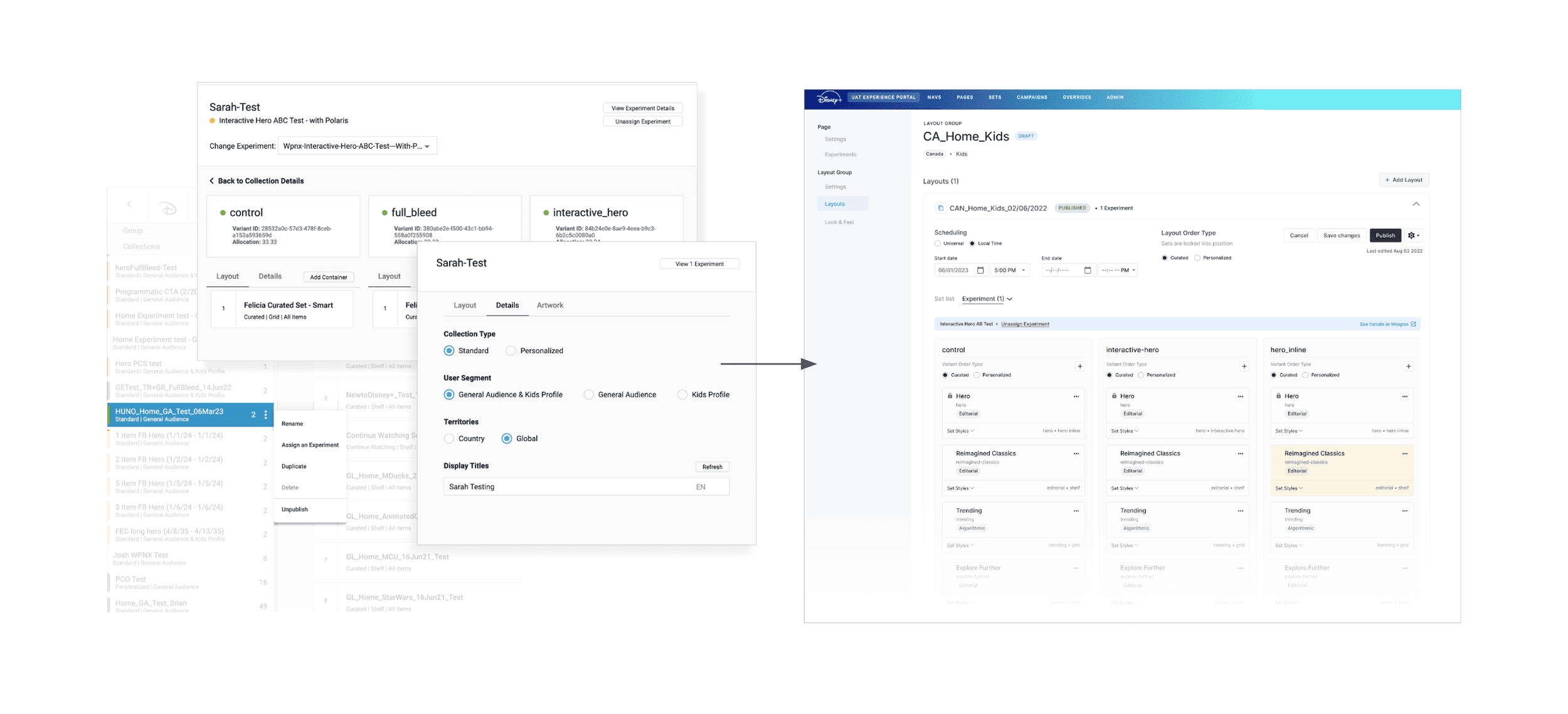Final A/B testing interface