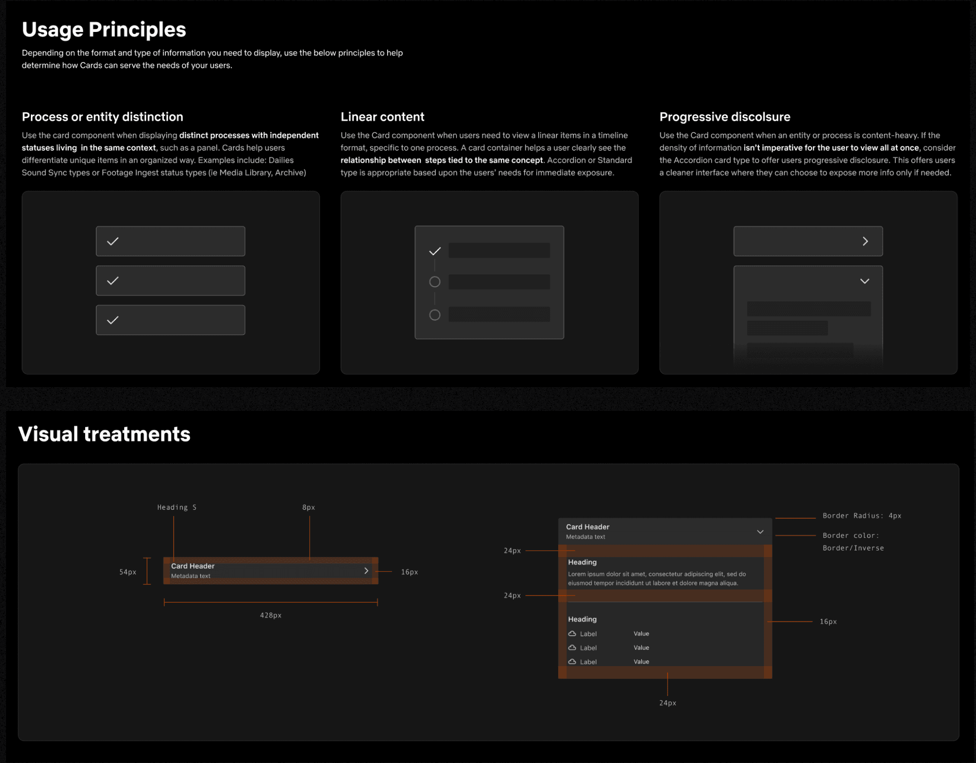 Card usage guidelines
